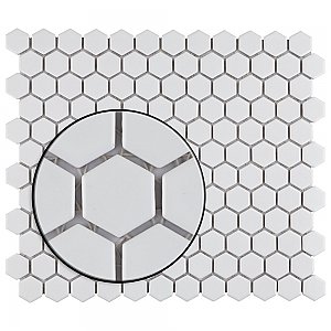 Metro Matte White 10-1/4" x 11-7/8" Hex Porcelain Mosaic Tile - Sold Per Case of 10 - 8.65 Square Feet
