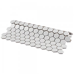 Metro Matte White 10-1/4" x 11-7/8" Hex Porcelain Mosaic Tile - Sold Per Case of 10 - 8.65 Square Feet