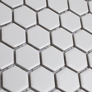 Metro Matte White 10-1/4" x 11-7/8" Hex Porcelain Mosaic Tile - Sold Per Case of 10 - 8.65 Square Feet