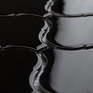 Metro Lantern Glossy Black 9-1/2" x 10-3/4" Porcelain Mosaic Tile - 10 Tiles Per Case - 7.3 Sq. Ft.