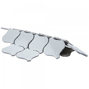 Metro Lantern Glossy White 9-1/2" x 10-3/4" Porcelain  Mosaic Tile - Sold Per Case of 10 - 7.26  Square Feet