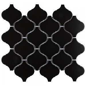 Metro Lantern Matte Black 9-1/2" x 10-3/4" Porcelain  Mosaic Tile - Sold Per Case of 10 - 7.3  Square Feet