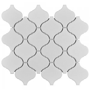 Metro Lantern Matte White Porcelain Mosaic Tile - Per Case of 10 Sheets - 7.27 Square Feet Per Case