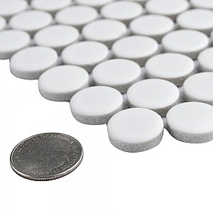 Metro Penny Matte 11-1/2" x 9-3/4" White with Black Flower Porcelain Mosaic Tile - Sold Per Case of 10 - 7.97 Square Feet