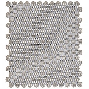 Metro Penny Matte 11-1/2" x 9-3/4" White with Black Flower Porcelain Mosaic Tile - Sold Per Case of 10 - 7.97 Square Feet