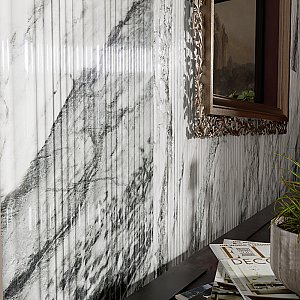 Touche Pleated Deco Zebre 23-1/2" x 47-1/8" Porcelain Floor and Wall Tile - 2 Tiles Per Case - 15.44 Square Feet