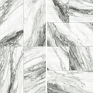 Touche Pleated Deco Zebre 23-1/2" x 47-1/8" Porcelain Floor and Wall Tile - 2 Tiles Per Case - 15.44 Square Feet