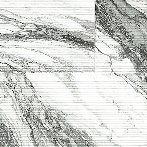 Touche Pleated Deco Zebre 23-1/2" x 47-1/8" Porcelain Floor and Wall Tile - 2 Tiles Per Case - 15.44 Square Feet
