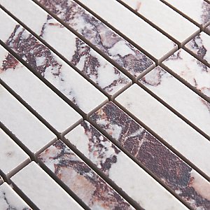 Touche Brick Stacked Rubis 11-3/4" x 11-3/4" Porcelain Mosaic Tile - 1 Tiles Per Case - 0.98 Square Feet