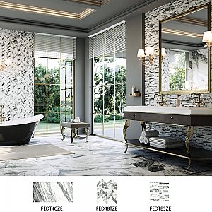 Touche Brick Stacked Zebre 11-3/4" x 11-3/4" Porcelain Mosaic Tile - 1 Tiles Per Case - 0.98 Square Feet