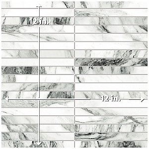 Touche Brick Stacked Zebre 11-3/4" x 11-3/4" Porcelain Mosaic Tile - 1 Tiles Per Case - 0.98 Square Feet