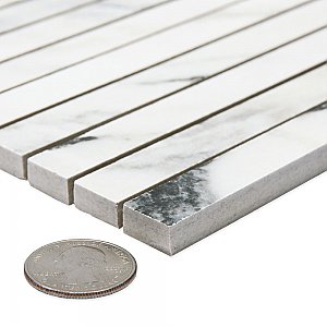 Touche Brick Stacked Zebre 11-3/4" x 11-3/4" Porcelain Mosaic Tile - 1 Tiles Per Case - 0.98 Square Feet