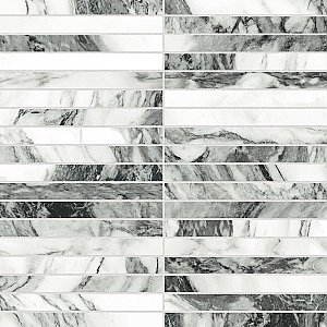 Touche Brick Stacked Zebre 11-3/4" x 11-3/4" Porcelain Mosaic Tile - 1 Tiles Per Case - 0.98 Square Feet