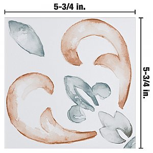 Saint Germain Chaud Deco Flore 5-3/4" x 5-3/4" Porcelain Floor & Wall Tile - 10.46 Sq. Ft - 44 Tiles Per Case