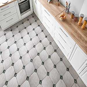Renaissance Emerald Deco Corner 8" x 8" Porcelain Floor & Wall Tile - 17 Tiles Per Case - 7.65 Sq. Ft.
