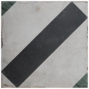 Renaissance Emerald Deco Frame 8" x 8" Porcelain Floor & Wall Tile - 14 Tiles Per Case - 6.3 Sq. Ft.