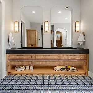 Renaissance Indigo Deco Cross 8" x 8" Porcelain Floor & Wall Tile - 14 Tiles Per Case - 6.3 Sq. Ft.
