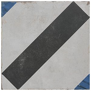 Renaissance Indigo Deco Frame 8" x 8" Porcelain Floor & Wall Tile - 14 Tiles Per Case - 6.3 Sq. Ft.