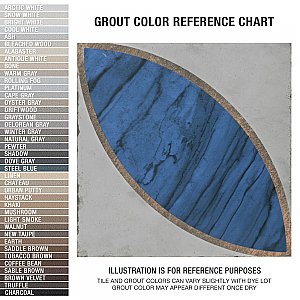 Renaissance Indigo Deco Mandorla 8" x 8" Porcelain Floor & Wall Tile - 14 Tiles Per Case - 6.3 Sq. Ft.