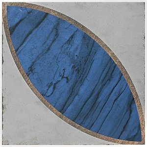 Renaissance Indigo Deco Mandorla 8" x 8" Porcelain Floor & Wall Tile - 14 Tiles Per Case - 6.3 Sq. Ft.