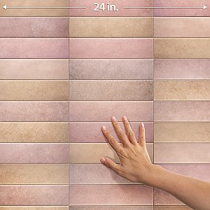 Heritage Rose 2-3/8" x 9-5/8" Porcelain Floor and Wall Tile - 34 Tiles Per Case - 5.78 Square Feet