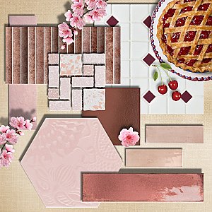 Heritage Rose 2-3/8" x 9-5/8" Porcelain Floor and Wall Tile - 34 Tiles Per Case - 5.78 Square Feet