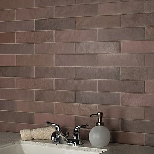 Heritage Wine 2-3/8" x  9-5/8" Porcelain Floor & Wall Tile - 34 Tiles Per Case - 5.78 Sq. Ft.