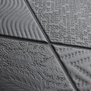 Rhombus Black 5-1/2" x 9-1/2" Porcelain Floor & Wall Tile - 60 Tiles Per Case - 11.4 Sq. Ft.