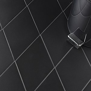 Rhombus Smooth Black 5-1/2" x 9-1/2" Porcelain Floor & Wall Tile - 60 Tiles Per Case - 11.4 Sq. Ft.