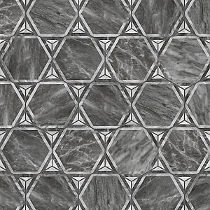 Classico Bardiglio Hex Dimension Dark 7" x 8" Porcelain Floor & Wall Tile - Per Case of 25 - 7.50 Sq. Ft.