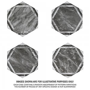 Classico Bardiglio Hex Dimension Dark 7" x 8" Porcelain Floor & Wall Tile - Per Case of 25 - 7.50 Sq. Ft.