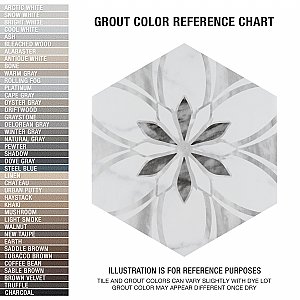 Classico Bardiglio Hex Dahlia Light 7" x 8" Porcelain Floor & Wall Tile - Per Case of 25 - 7.50 Sq. Ft.