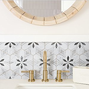 Classico Bardiglio Hex Dahlia Light 7" x 8" Porcelain Floor & Wall Tile - Per Case of 25 - 7.50 Sq. Ft.