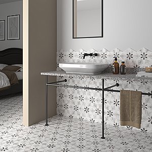 Classico Bardiglio Hex Dahlia Light 7" x 8" Porcelain Floor & Wall Tile - Per Case of 25 - 7.50 Sq. Ft.