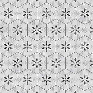 Classico Bardiglio Hex Dahlia Light 7" x 8" Porcelain Floor & Wall Tile - Per Case of 25 - 7.50 Sq. Ft.