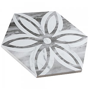 Classico Bardiglio Hex Lily 7" x 8" Porcelain Floor & Wall Tile - Per Case of 25 - 7.50 Sq. Ft.