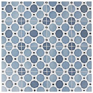 Caprice Colours Sapphire 7-7/8" x 7-7/8" Porcelain Tile - Blue/Black - Per Case of 25 - 11.46 Square Feet