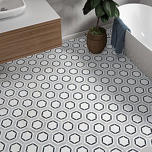 Coco Hex Geo Classic 7Ã¢â‚¬Âx 8Ã¢â‚¬Â Porcelain Floor & Wall Tile - 25 Tiles Per Case - 7.5 Sq. Ft.