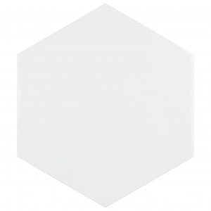 Hexatile Glossy Blanco 7" x 8" Porcelain Wall Tile - Sold Per Case of 25 - 7.67 Square Feet