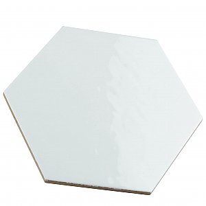 Hexatile Glossy Blanco 7" x 8" Porcelain Wall Tile - Sold Per Case of 25 - 7.67 Square Feet