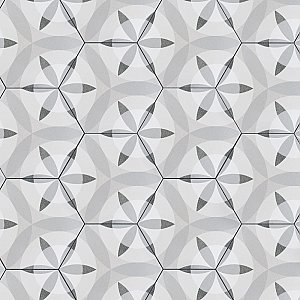 HexaTile -  Nature Matte Black & White 7" x 8" Porcelain Floor & Wall Tile - 35 Tiles Per Case - 10.5 Sq. Ft.