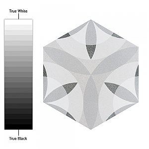 HexaTile -  Nature Matte Black & White 7" x 8" Porcelain Floor & Wall Tile - 35 Tiles Per Case - 10.5 Sq. Ft.