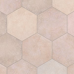 Heritage Hex Rose 7" x 8" Porcelain Floor & Wall Tile - 25 Tiles Per Case - 7.5 Sq. Ft.