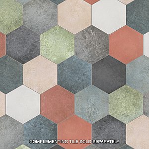 Heritage Hex Shadow 7" x 8" Porcelain Floor & Wall Tile - 25 Tiles Per Case - 7.5 Sq. Ft.