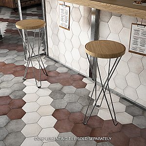 Heritage Hex Wine 7" x 8" Porcelain Floor & Wall Tile - 25 Tiles Per Case - 7.5 Sq. Ft.