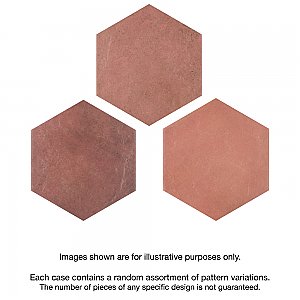 Heritage Hex Wine 7" x 8" Porcelain Floor & Wall Tile - 25 Tiles Per Case - 7.5 Sq. Ft.