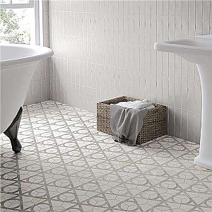 Classico Carrara Hexagon Marble Look Flow 7" x 8" Porcelain Tile - Sold Per Case of 25 Tile - 7.67 Square Feet Per Case
