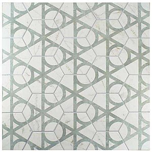Classico Carrara Hexagon Marble Look Flow 7" x 8" Porcelain Tile - Sold Per Case of 25 Tile - 7.67 Square Feet Per Case
