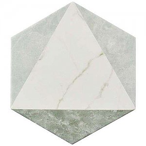 Classico Carrara Hexagon Marble Look Peak 7" x 8" Porcelain Tile - Sold Per Case of 25 Tile - 7.67 Square Feet Per Case