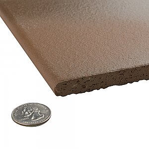 Quarry Flame Brown 5-7/8" x 5-7/8" Ceramic Floor & Wall Bullnose Trim Tile - Sold by the individual piece
